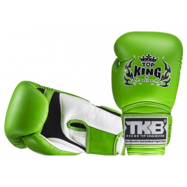 RĘKAWICE BOKSERSKIE TOP KING TKBGSA "SUPER AIR" (177) (white/green/green)