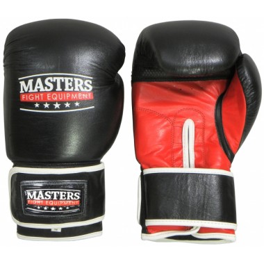 Rękawice bokserskie MASTERS - RBT-301 czarno-czerwone